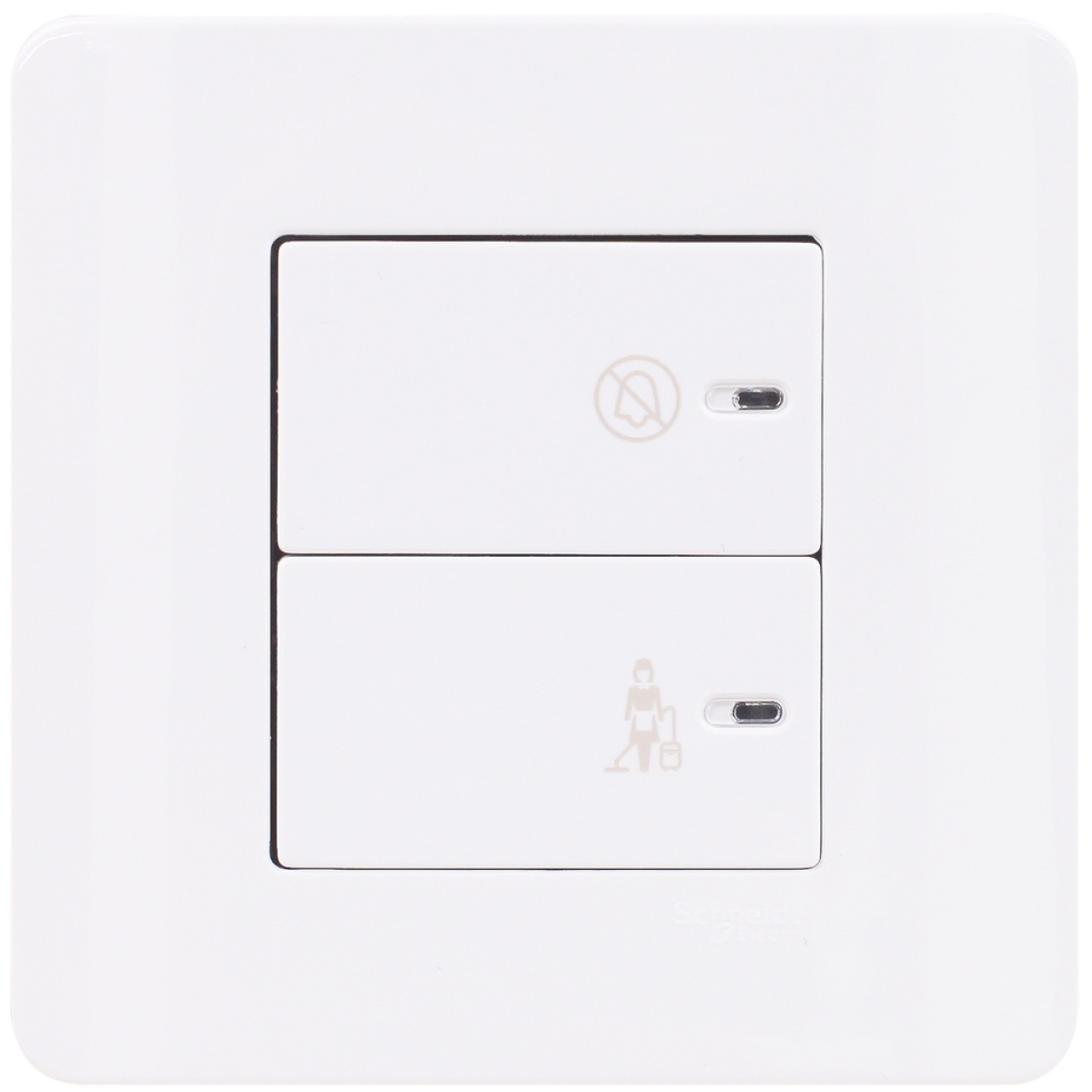 Schneider Electric 施耐德電氣 E8432DMS WE Zencelo 平觸開關掣連「請勿打擾」及「請即清理」發光顯示圖像 (凝白)